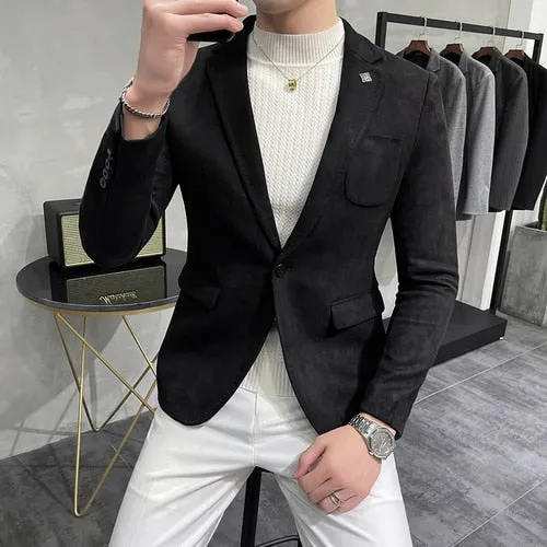 Men Casual Slim Blazer Hombre Suit