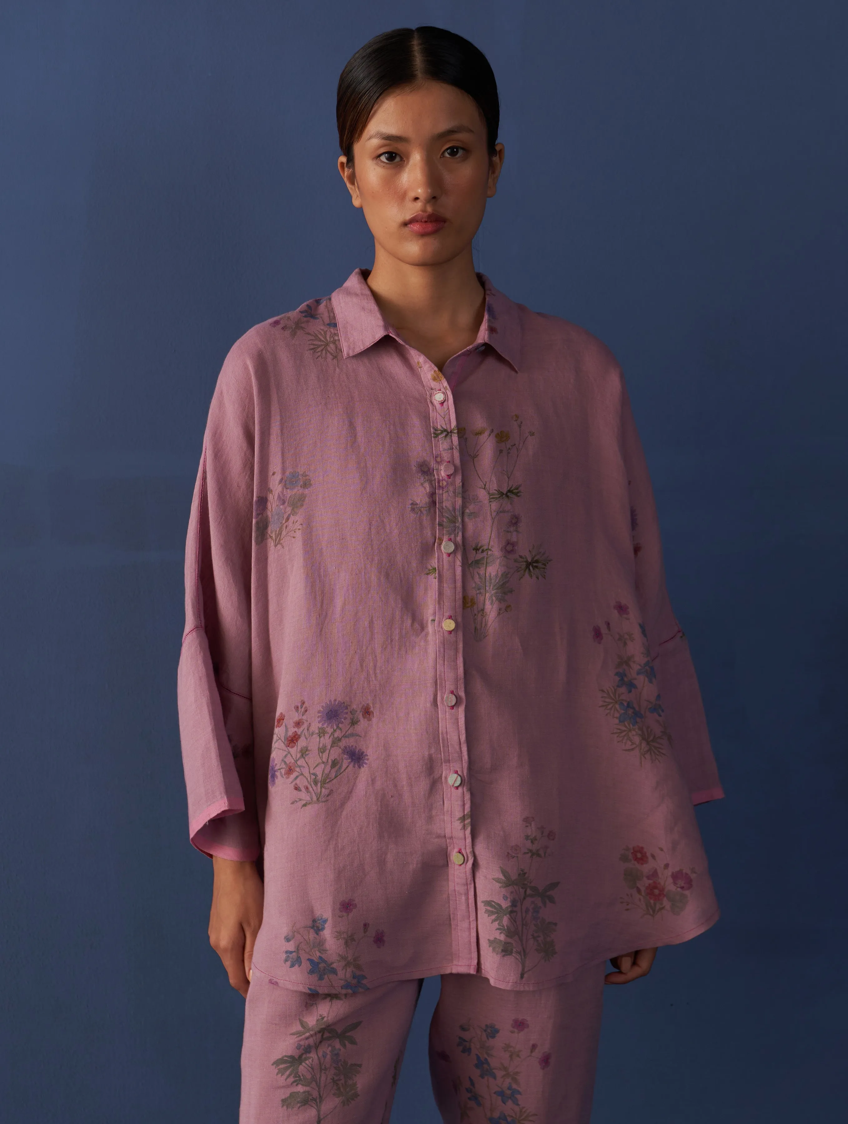 Mira Botanical Shirt - Lavender