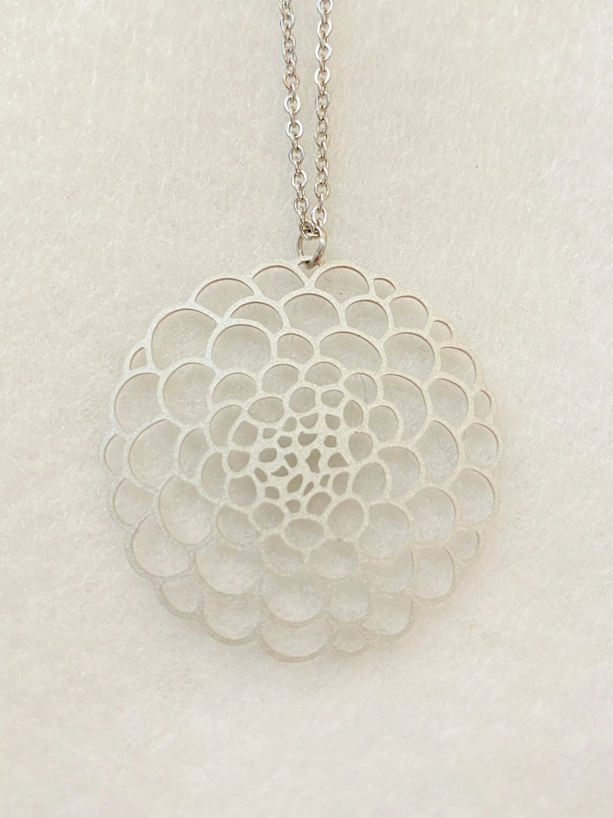 Modern Chrysanthemum Flower Pendant Necklace