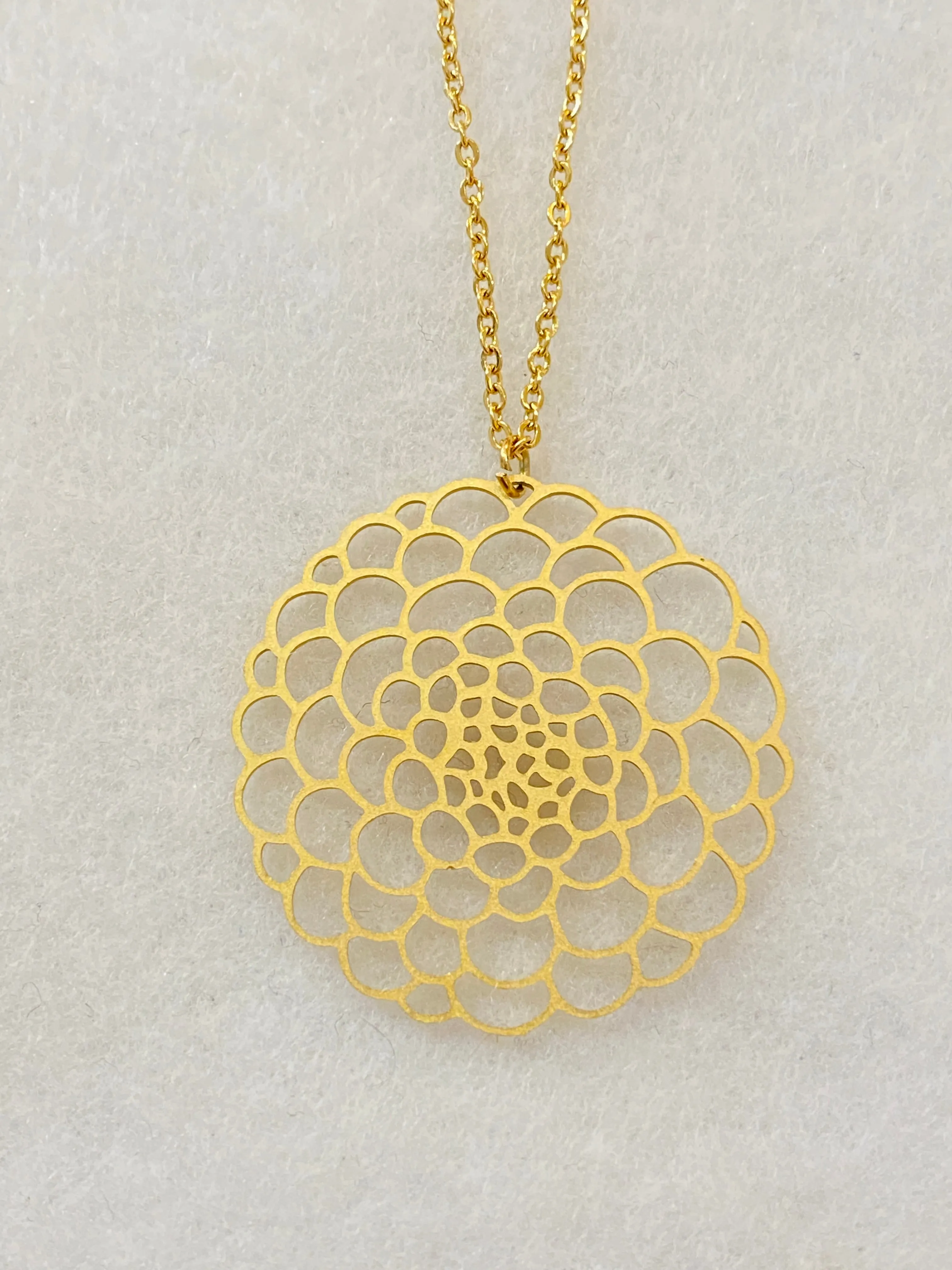 Modern Chrysanthemum Flower Pendant Necklace