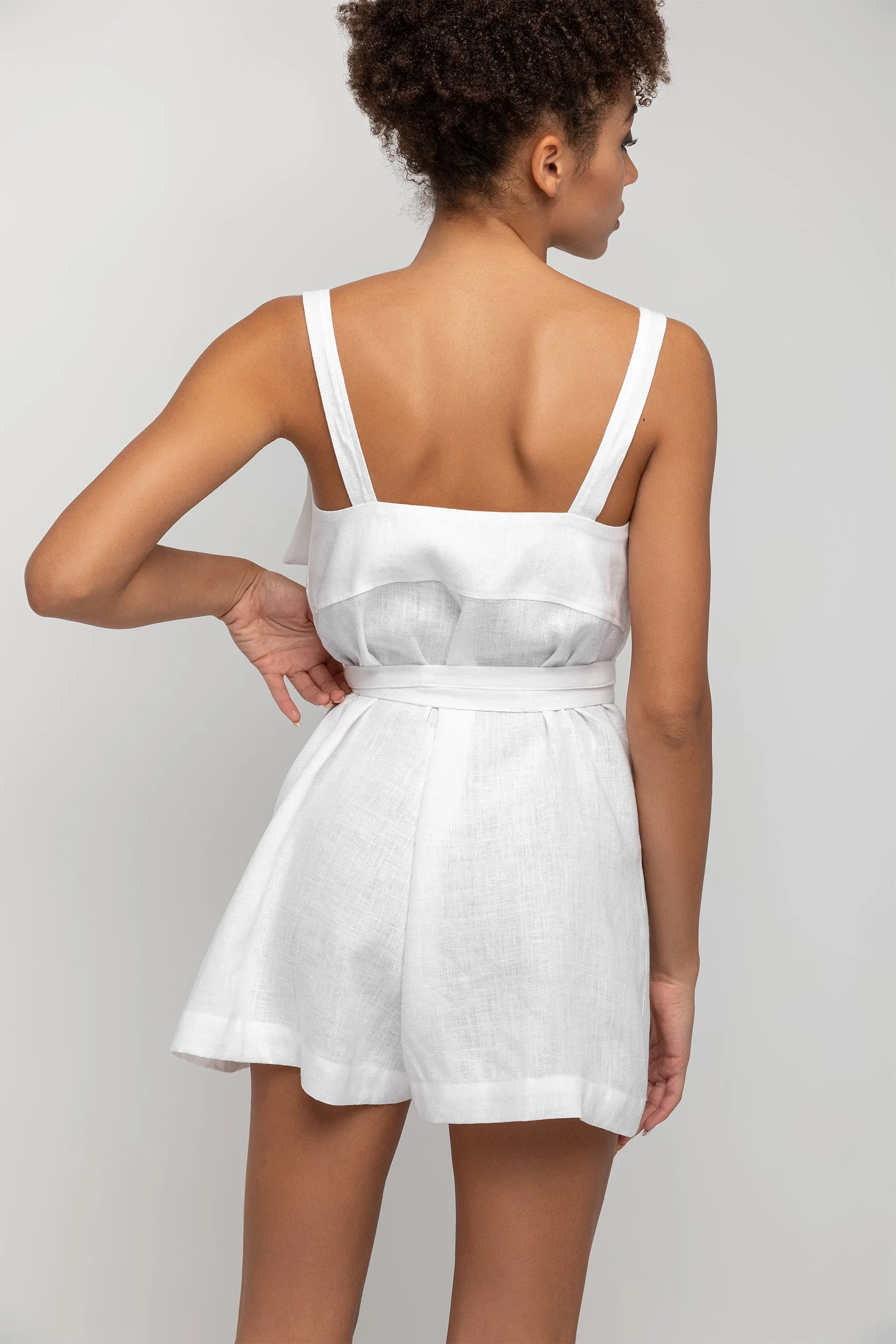 Mujun Short Jumpsuit White