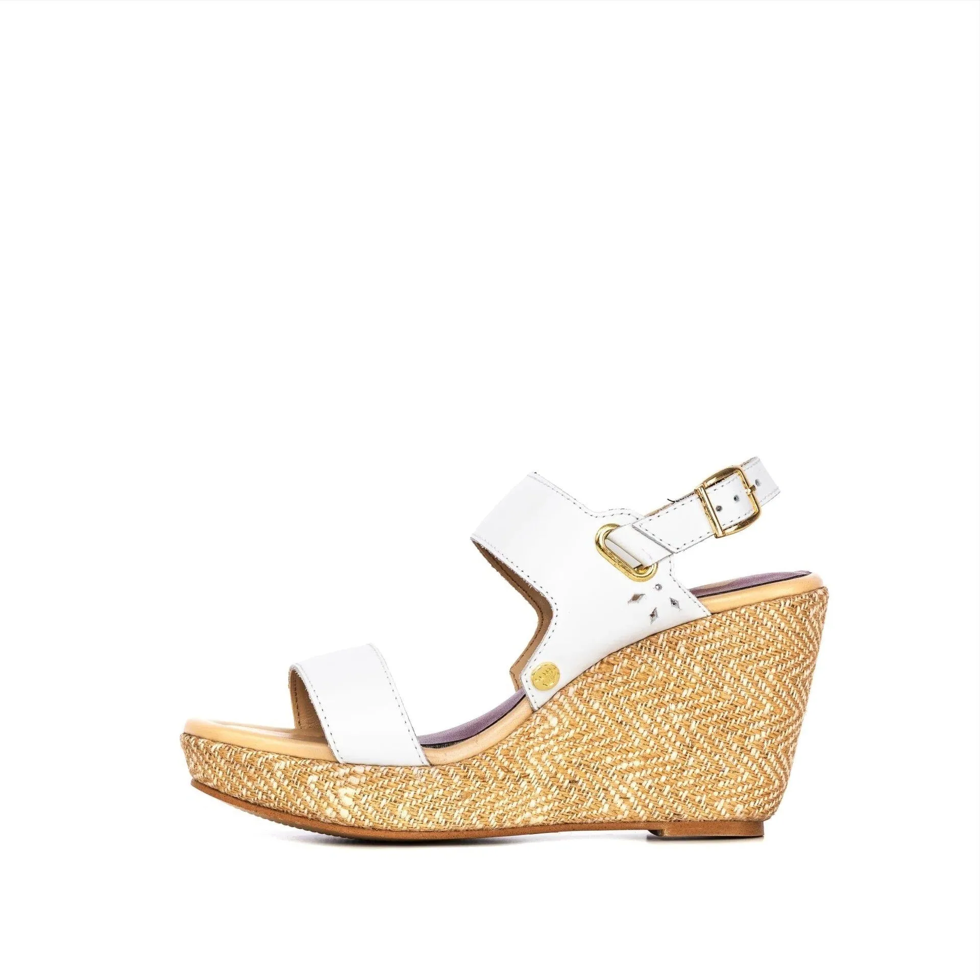 OLIVIA WHITE WEDGE SANDAL