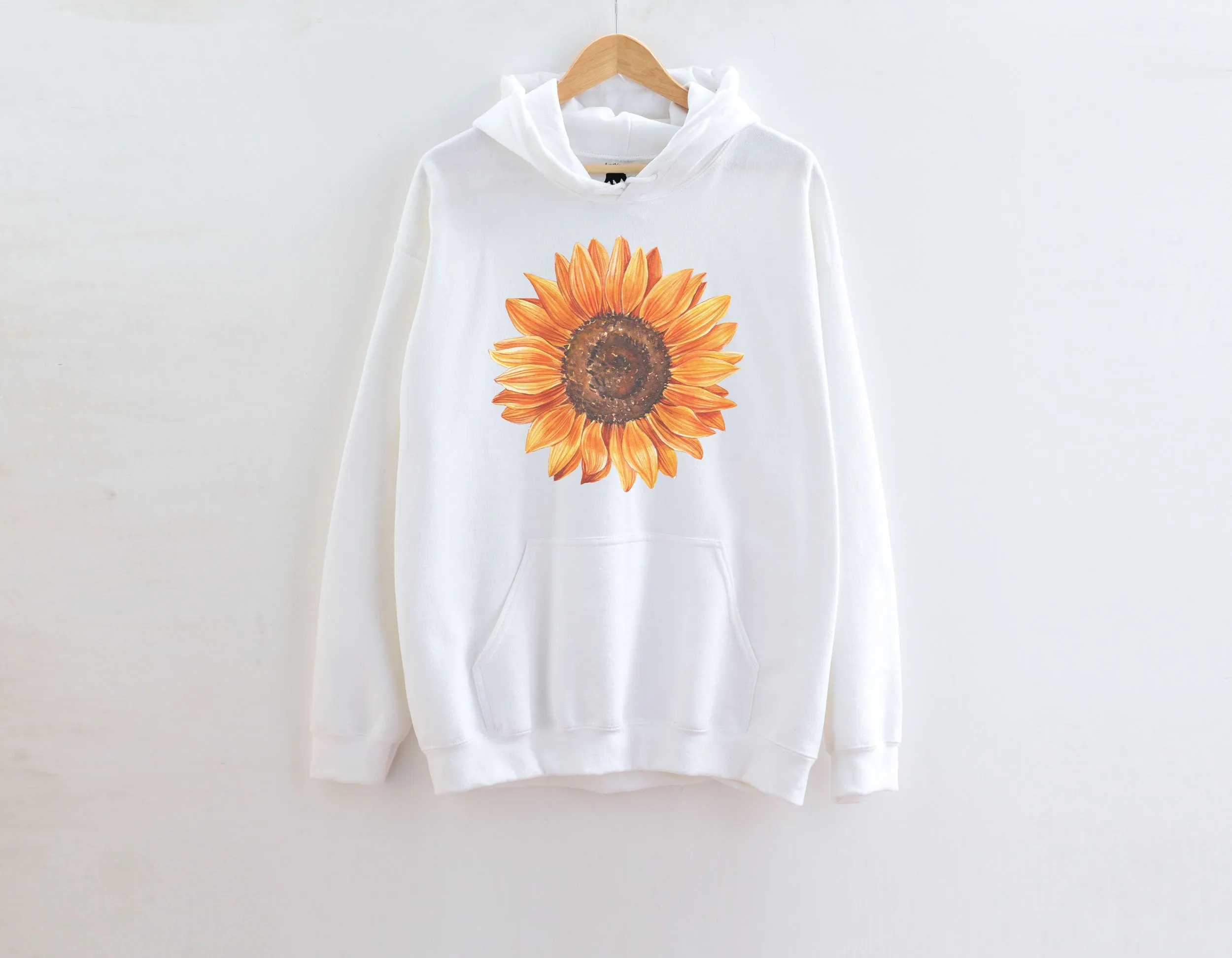 Orange and Red Sunflower Adult Hoodies