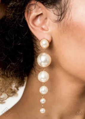 Paparazzi Accessories - Living a WEALTHY Lifestyle #E28 Peg - Gold Earrings Fashion Fix October 2020