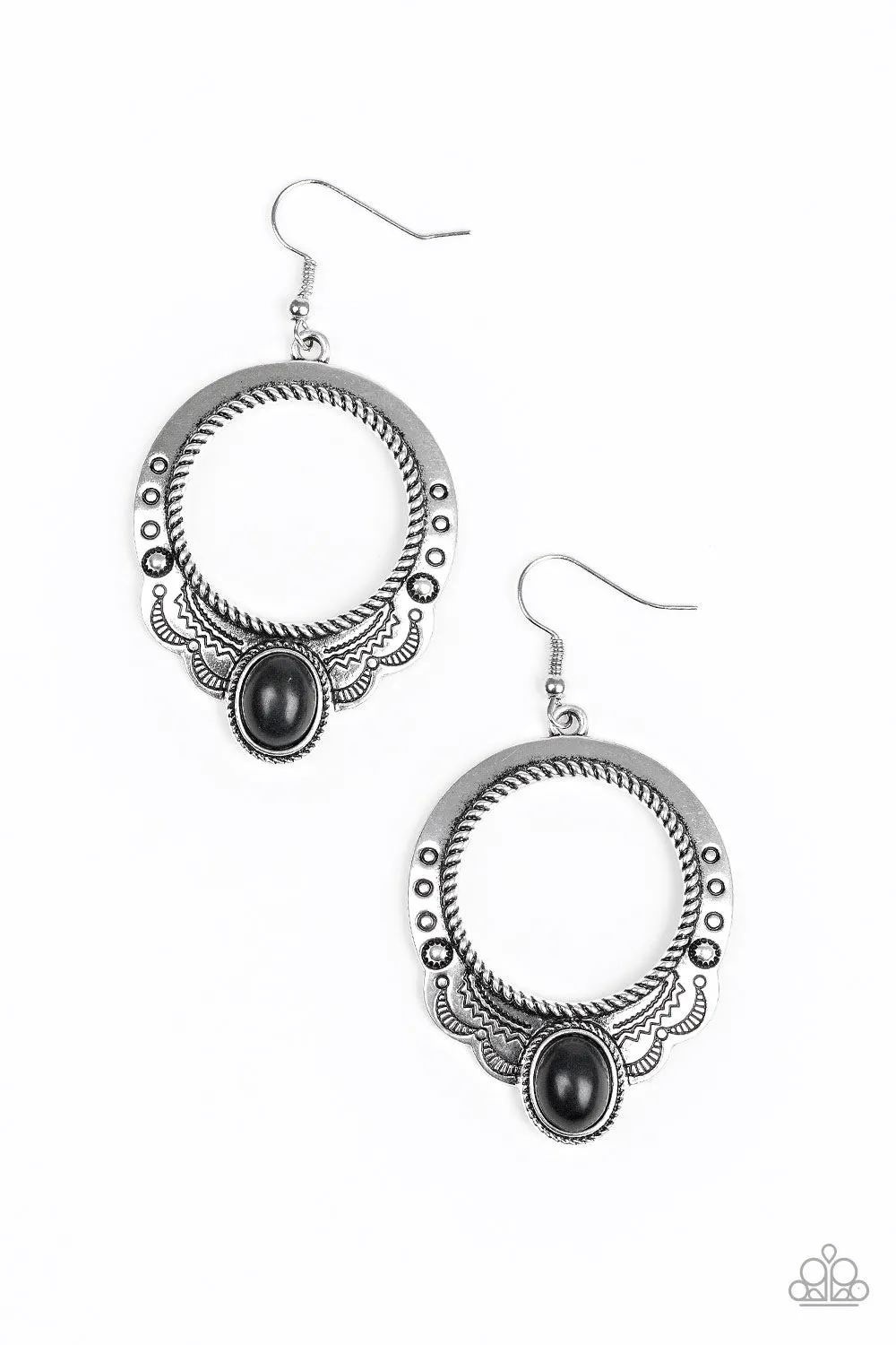 Paparazzi Natural Springs Black Earrings