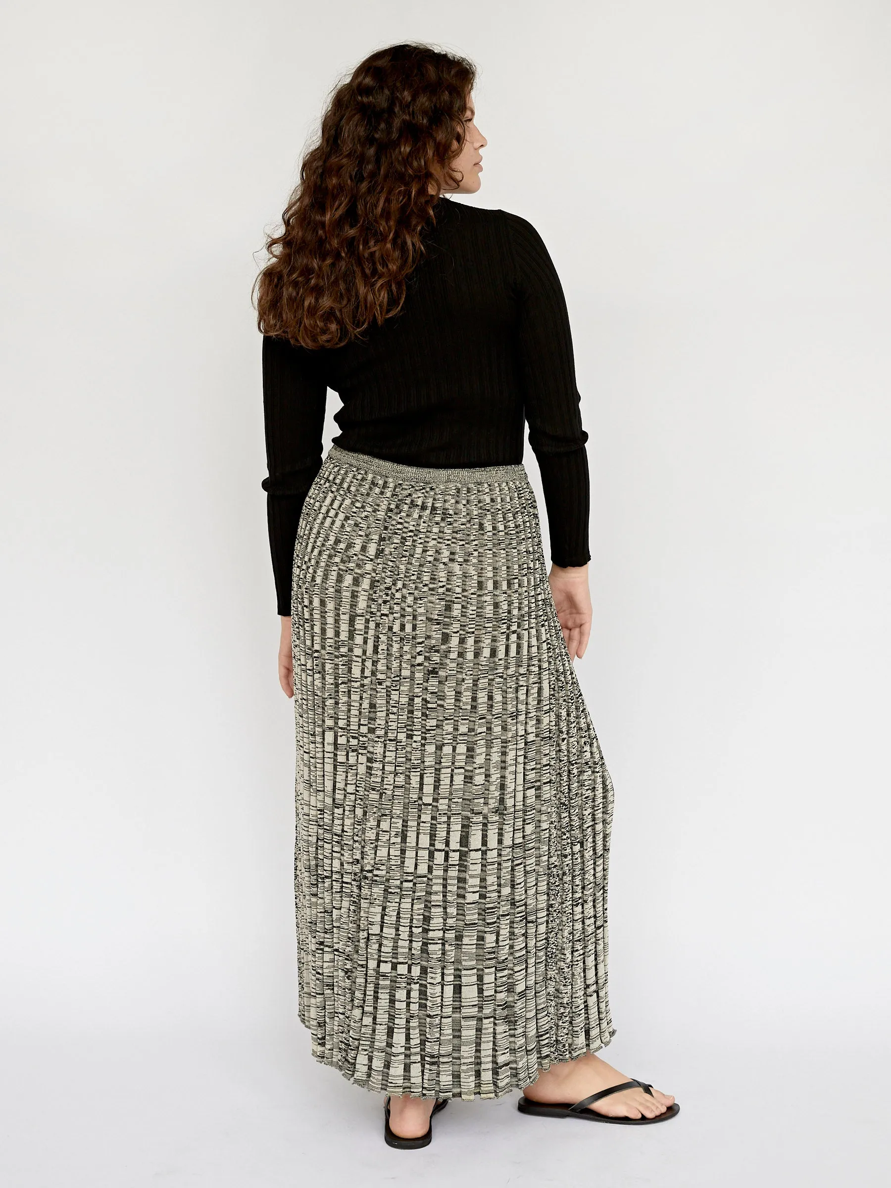 Pleated Knit Tie Skirt