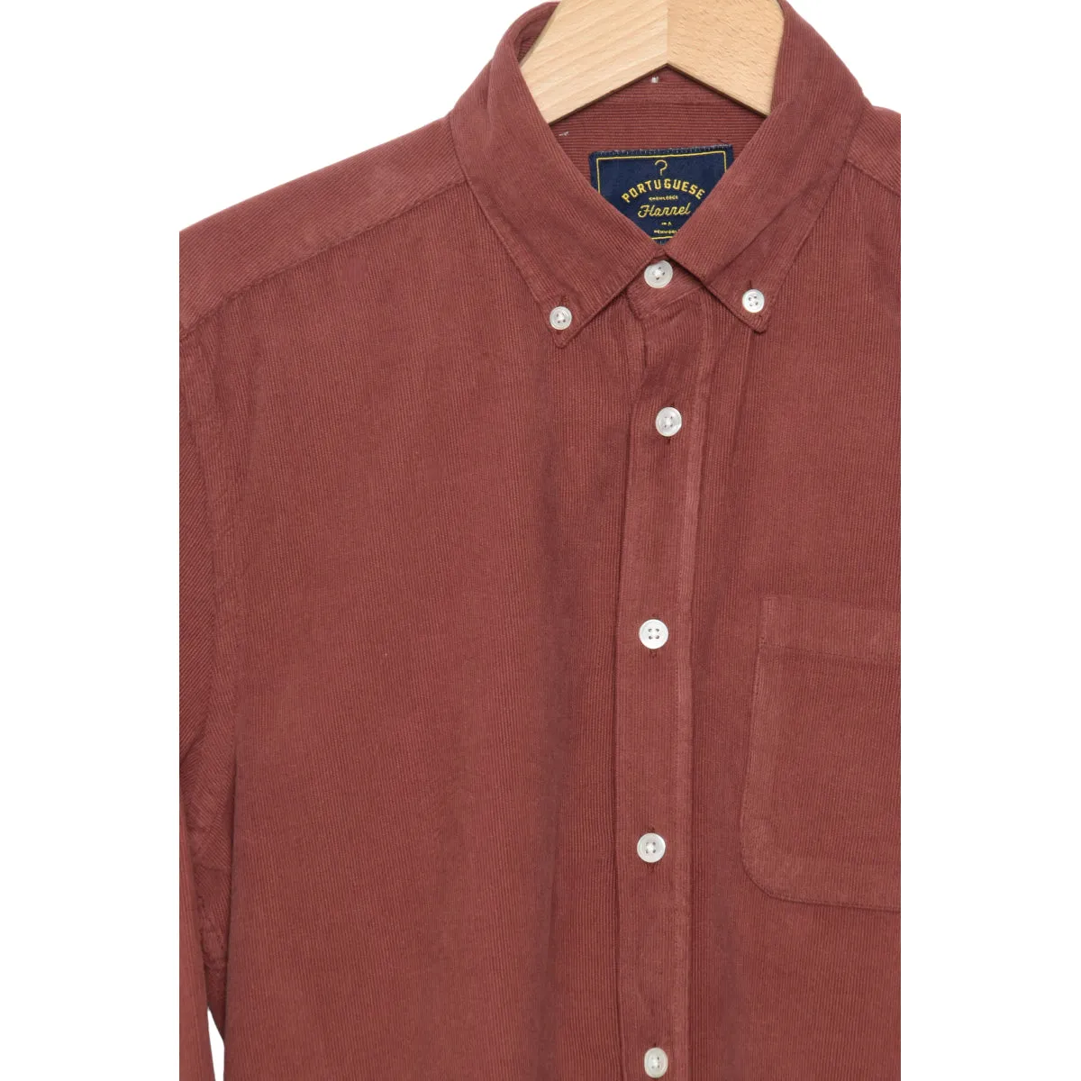 Portuguese Flannel Cord Button Down bordeaux