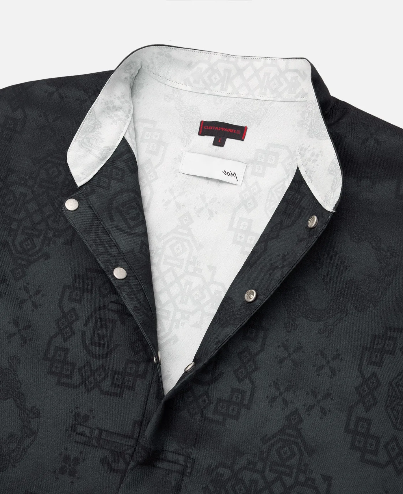 Printed Silk Shirt (Black)