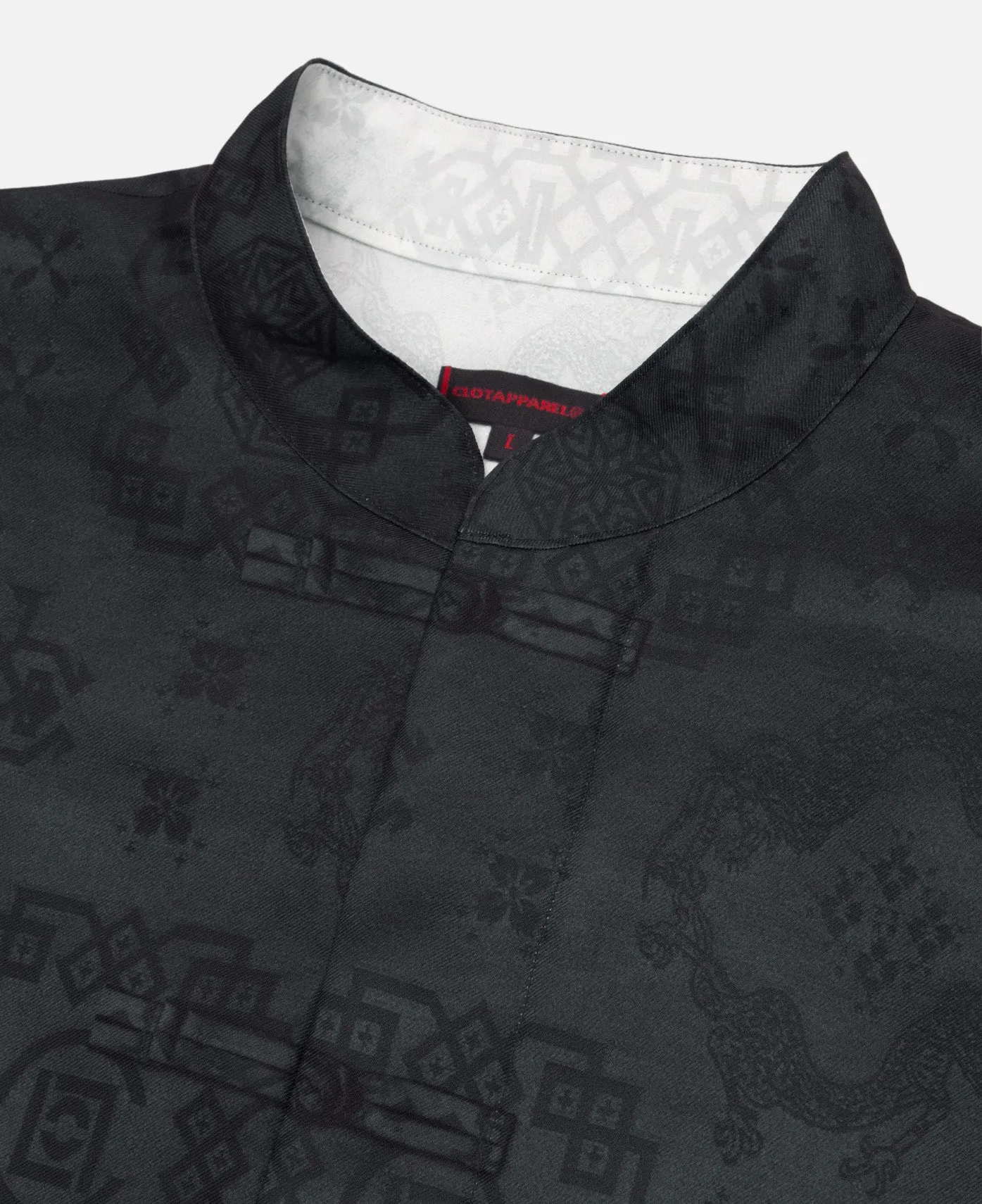 Printed Silk Shirt (Black)