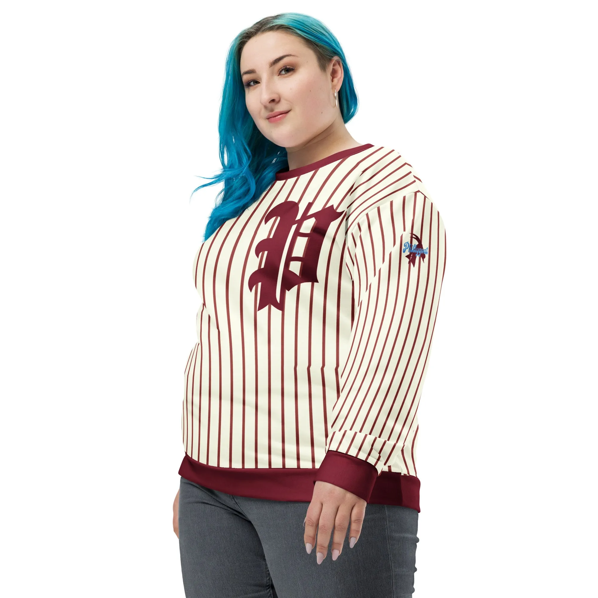 "Olde English Philadelphia Pinstripe P" All-Over Sweatshirt