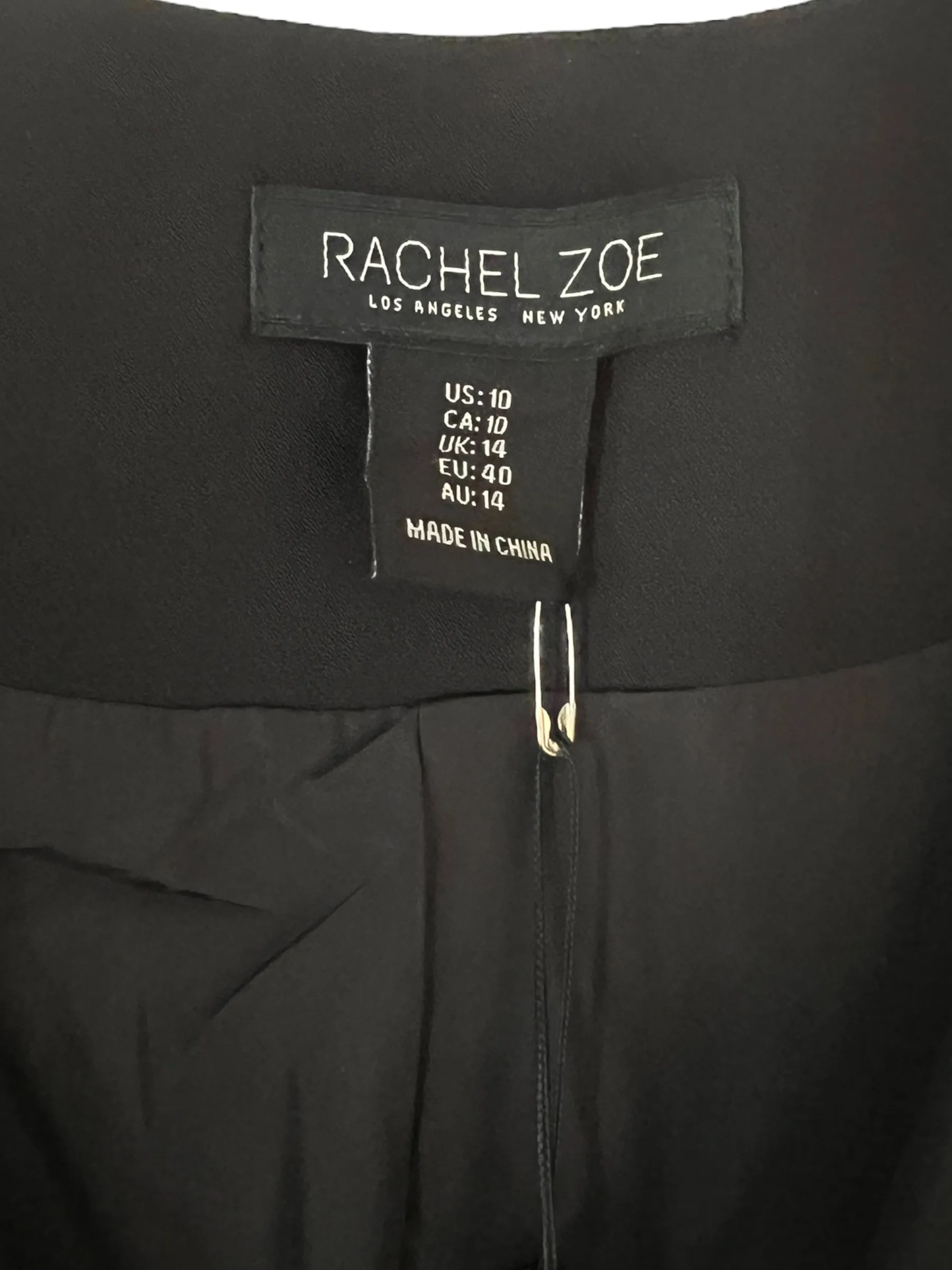 Rachel Zoe Black Double Breasted Size 10 Tuxedo Dress