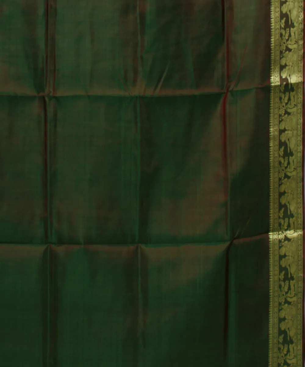 Rani green dual shaded handwoven baluchari silk saree