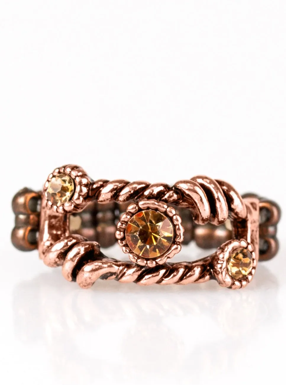 Runways and Rhinestones Copper Ring