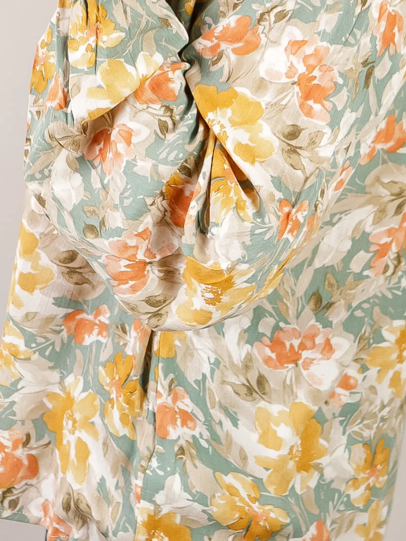 Sage and Marigold V-Neck Floral Blouse