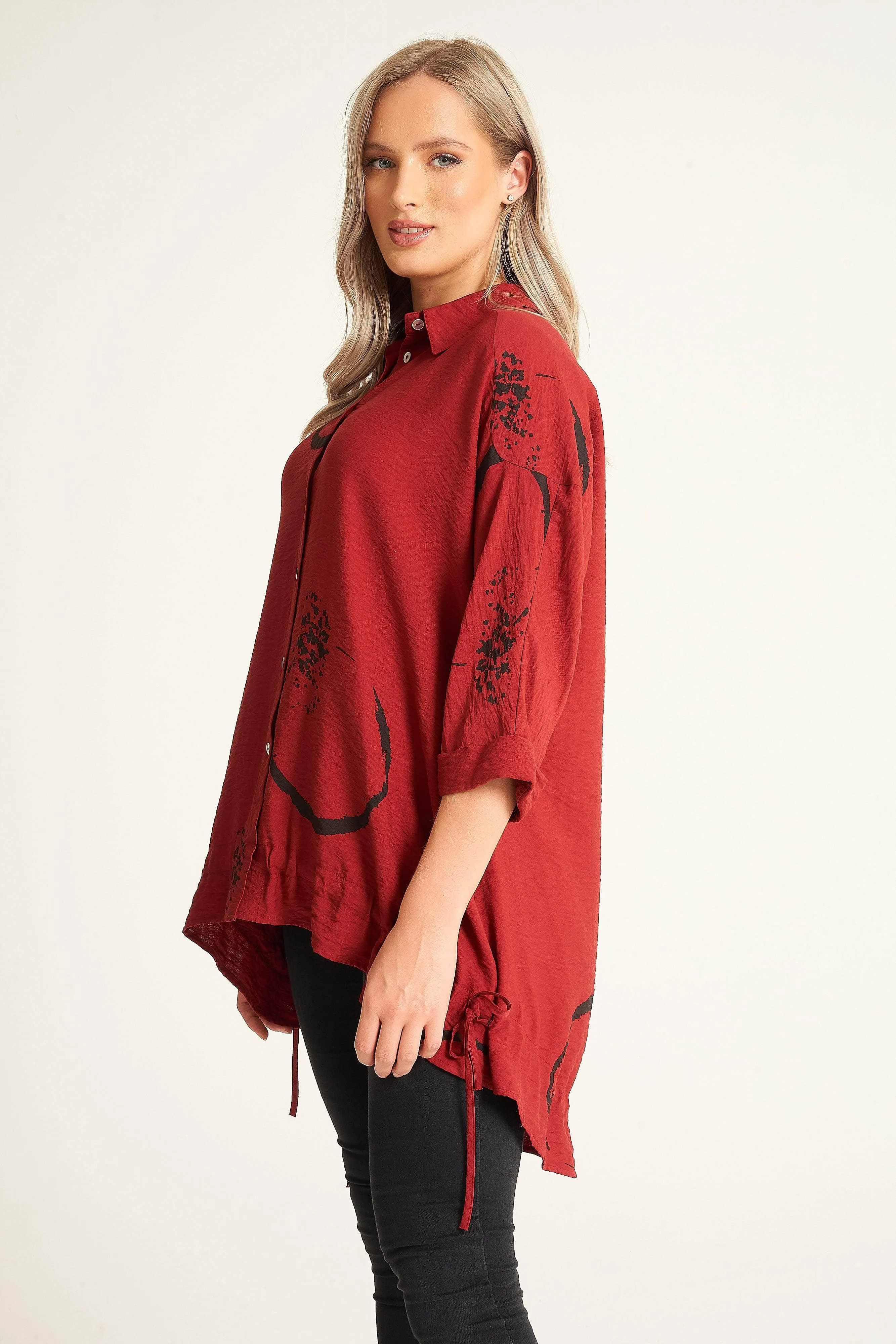 Saloos Italian Inspired Abstract Print Relax Fit Blouse