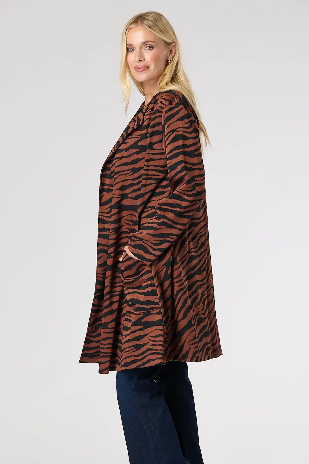 Saloos Three Quarter Length Animal Print Jacket