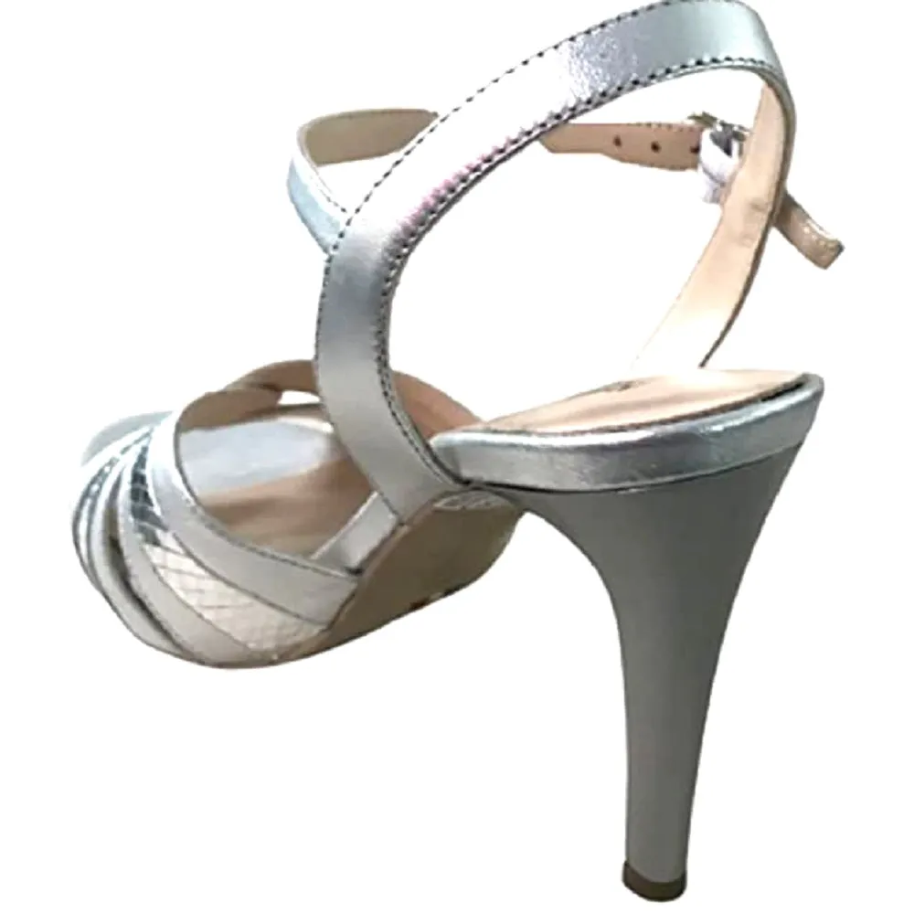 Scarpe da Donna NEROGIARDINI art. E116501DE 700  ARGENTO sandalo con tacco elegante