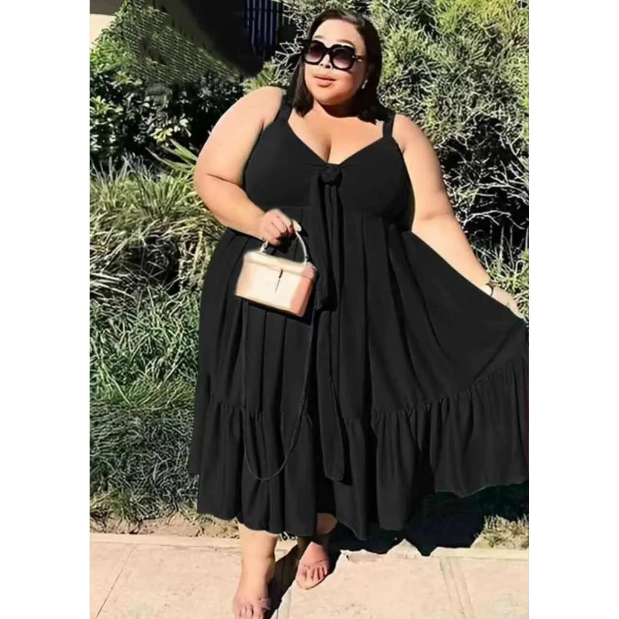 Sleeveless Plus Size Bubbles Dress