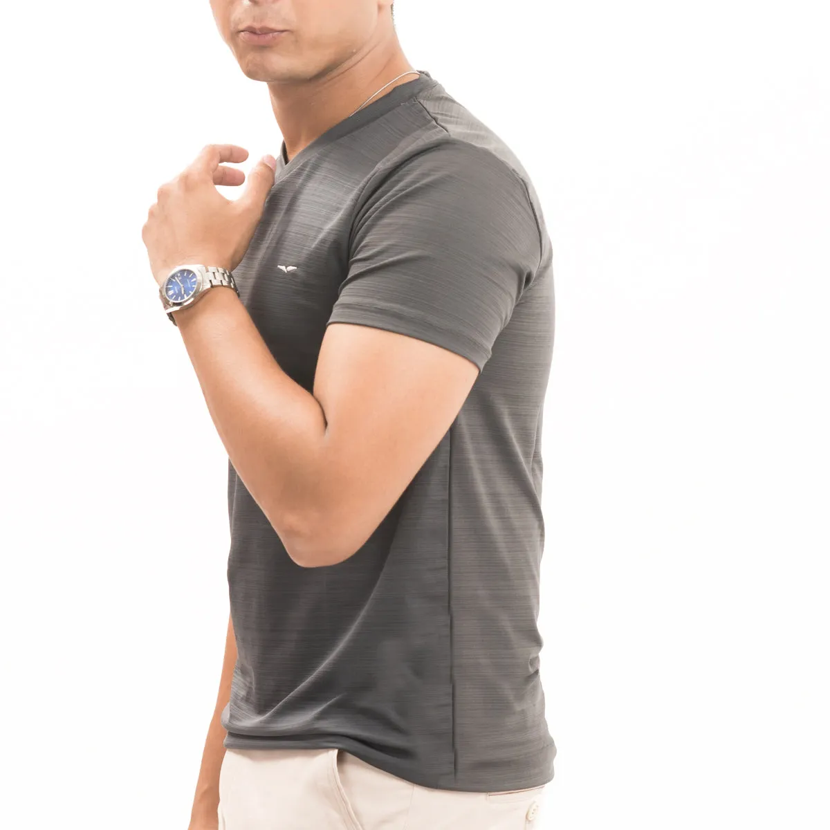 Solid Grey V-Neck