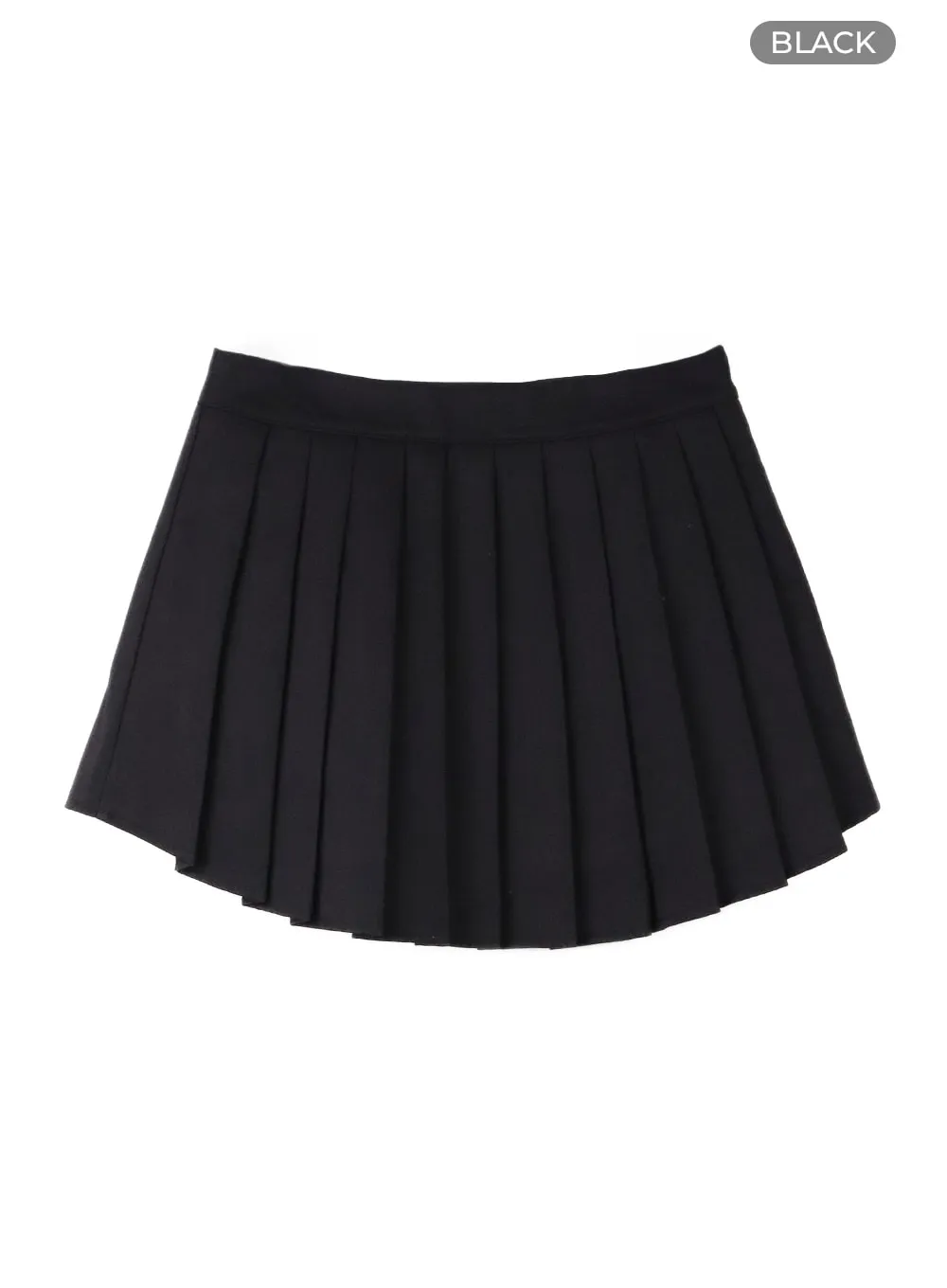 Solid Pleated Mini Skirt CF420