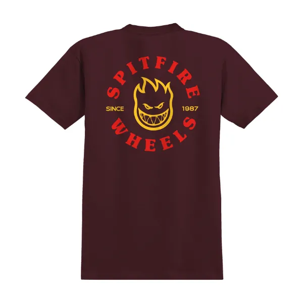 Spitfire Youth Bighead Classic T-Shirt - Maroon/Red/Yellow