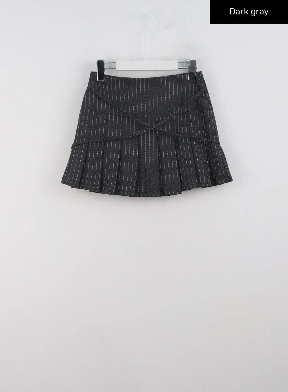 Stripe Pleated Mini Skirt CD301