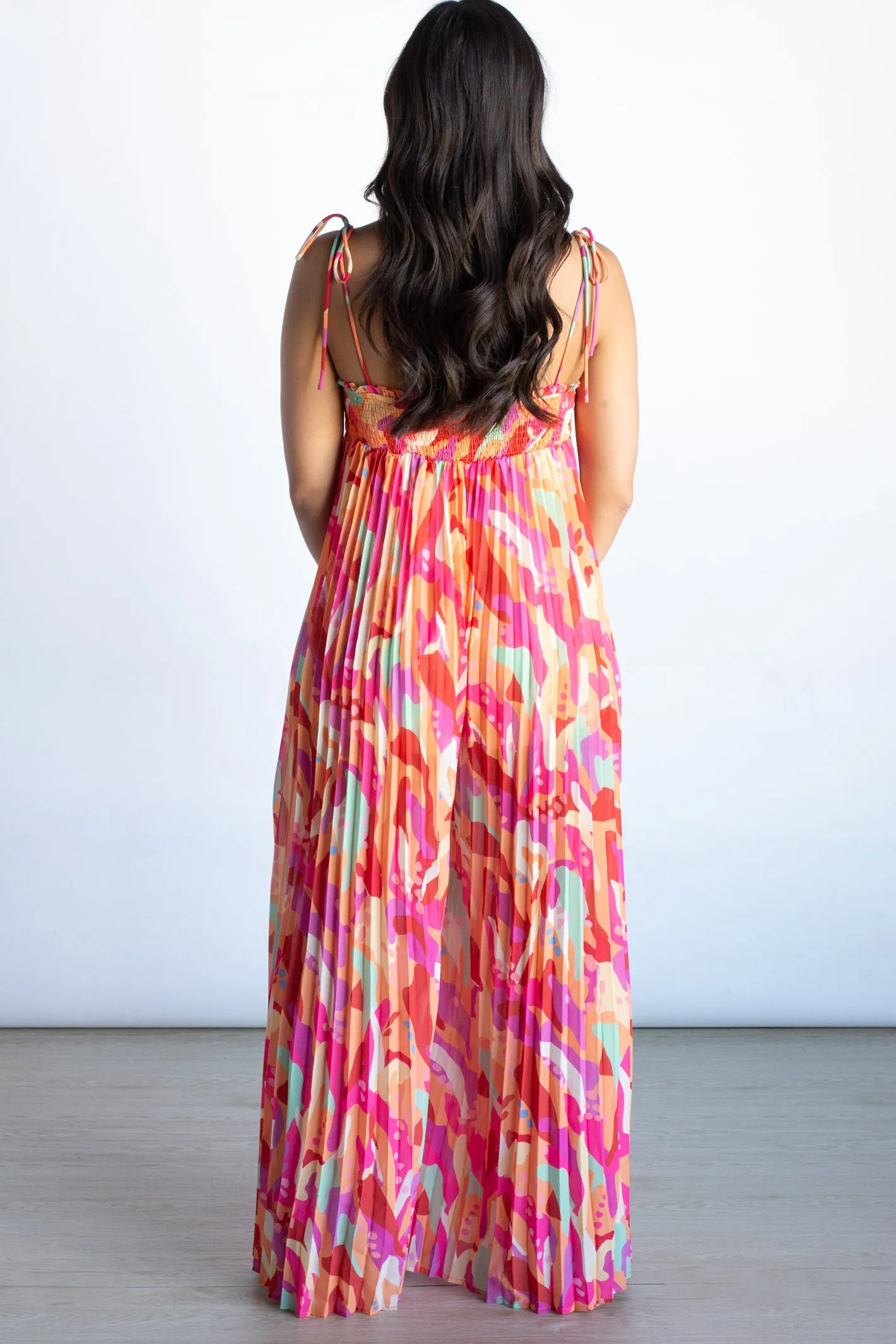 Summer Hues Multicolor Full Body Pleated Jumpsuit