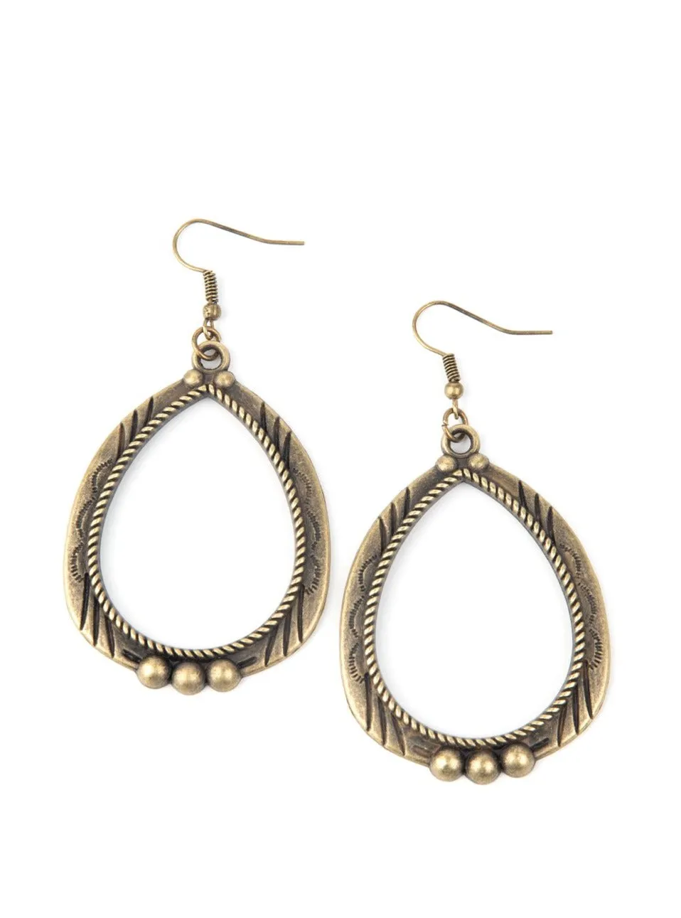 Terra Topography Brass Earrings