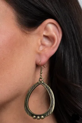 Terra Topography Brass Earrings