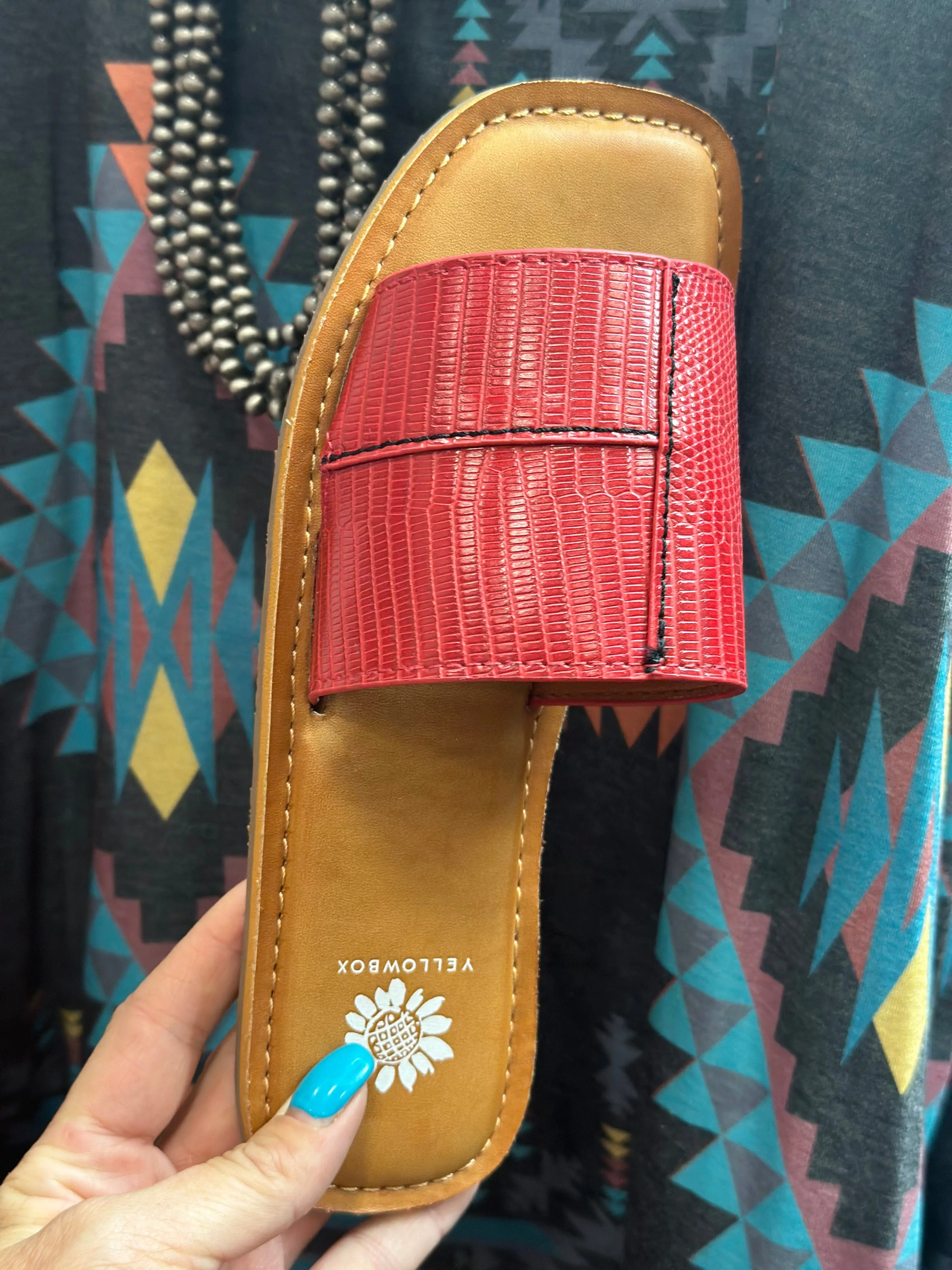 The Caliente Red Slide Sandal