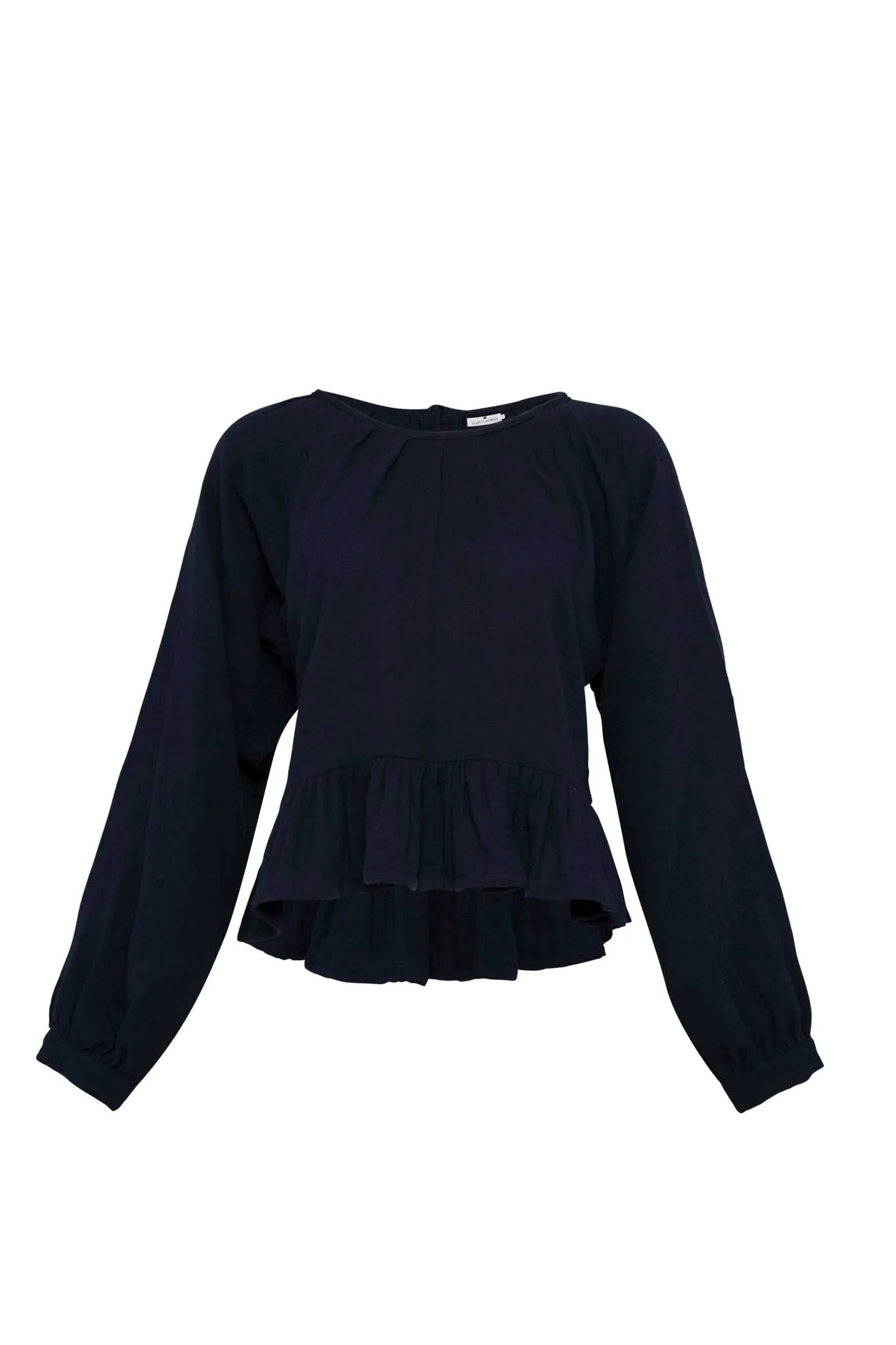 THE DYLAN COTTON TOP WITH KNITTED WARMER - INK BLUE