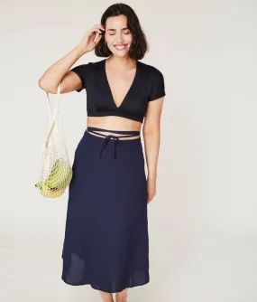 The Tavira Skirt  - Linen - Midnight