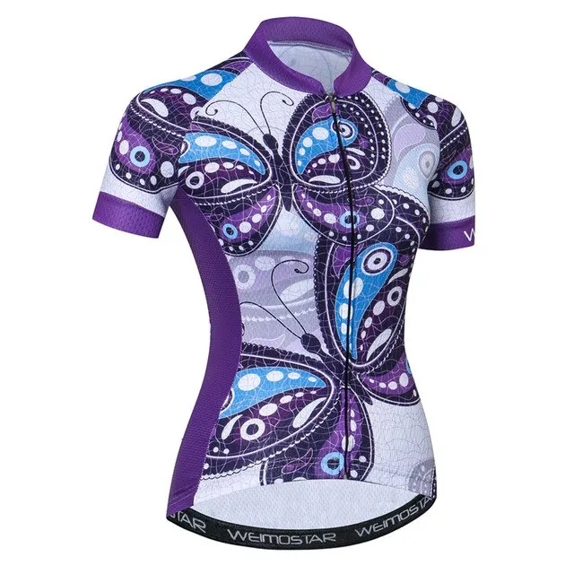 Weimostar Beautiful Cycling Jersey Women Mountain Road Bike Jersey Shirt Summer Breathable MTB Bicycle Clothing Maillot Ciclismo