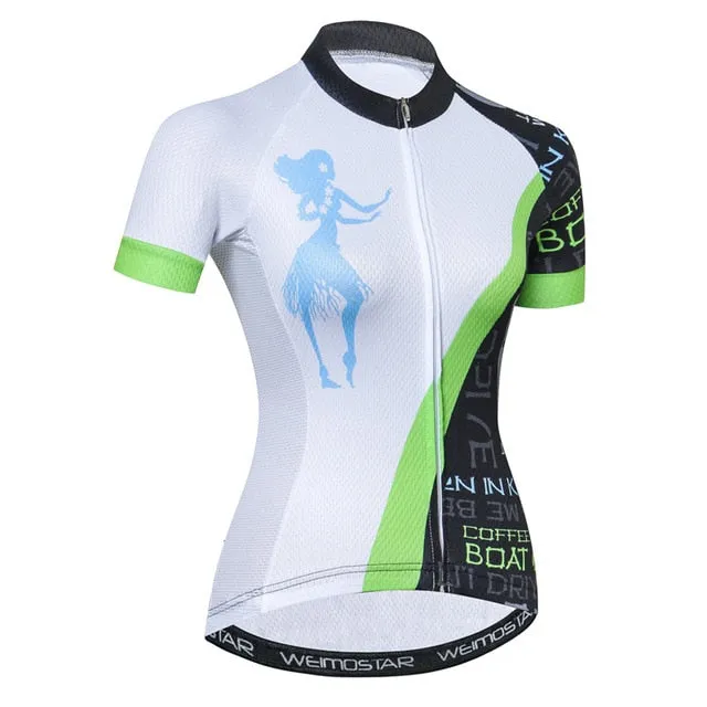 Weimostar Beautiful Cycling Jersey Women Mountain Road Bike Jersey Shirt Summer Breathable MTB Bicycle Clothing Maillot Ciclismo