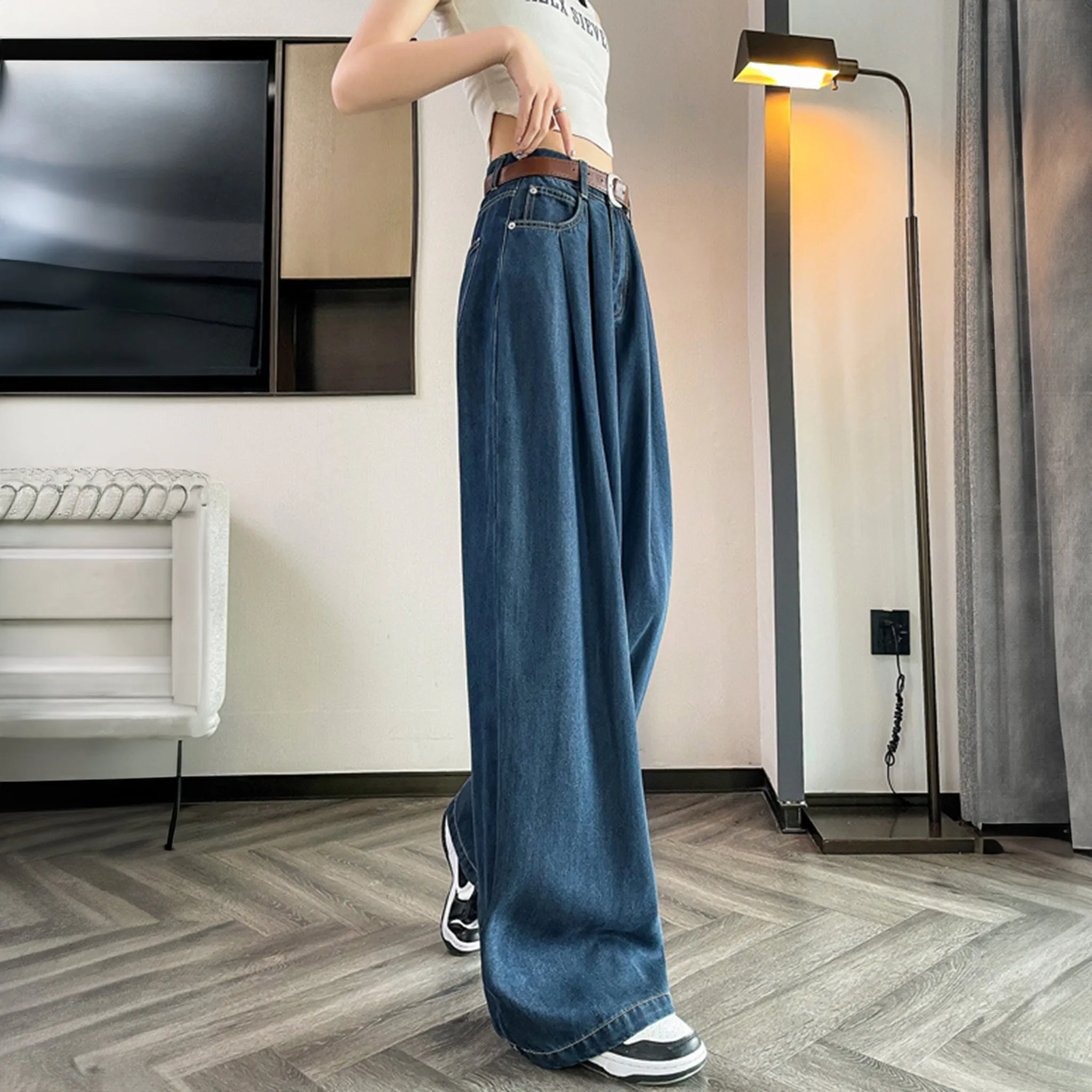 White Cotton Korean baggy pants for women