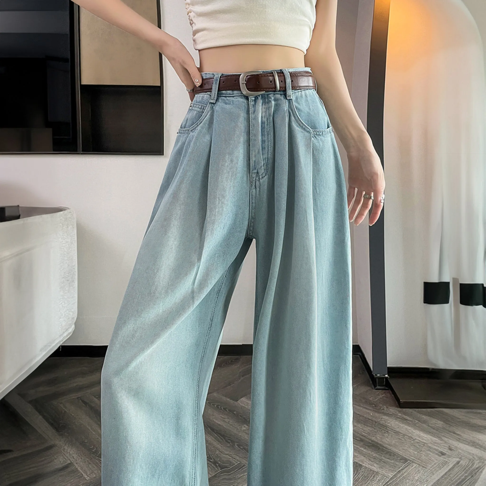 White Cotton Korean baggy pants for women