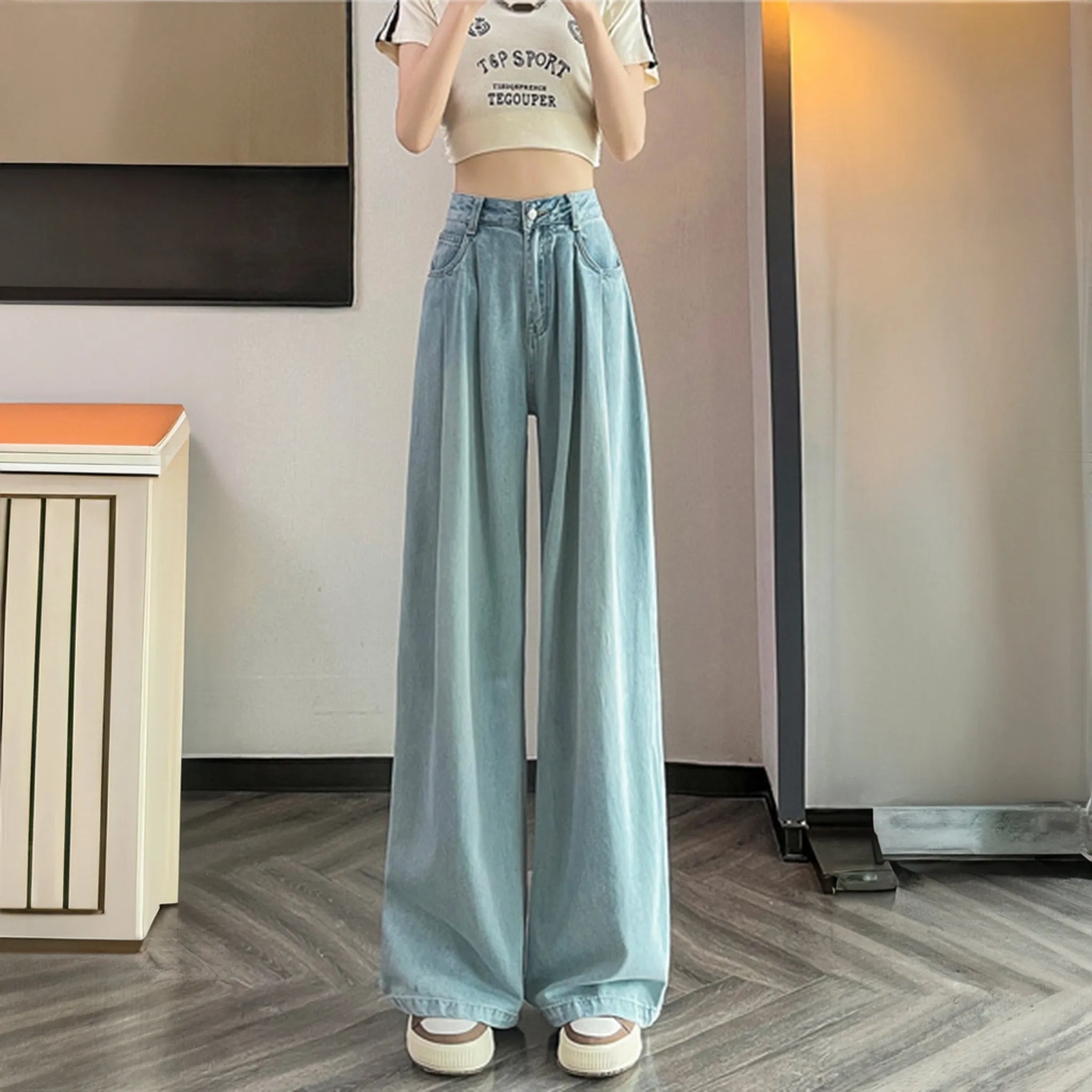 White Cotton Korean baggy pants for women