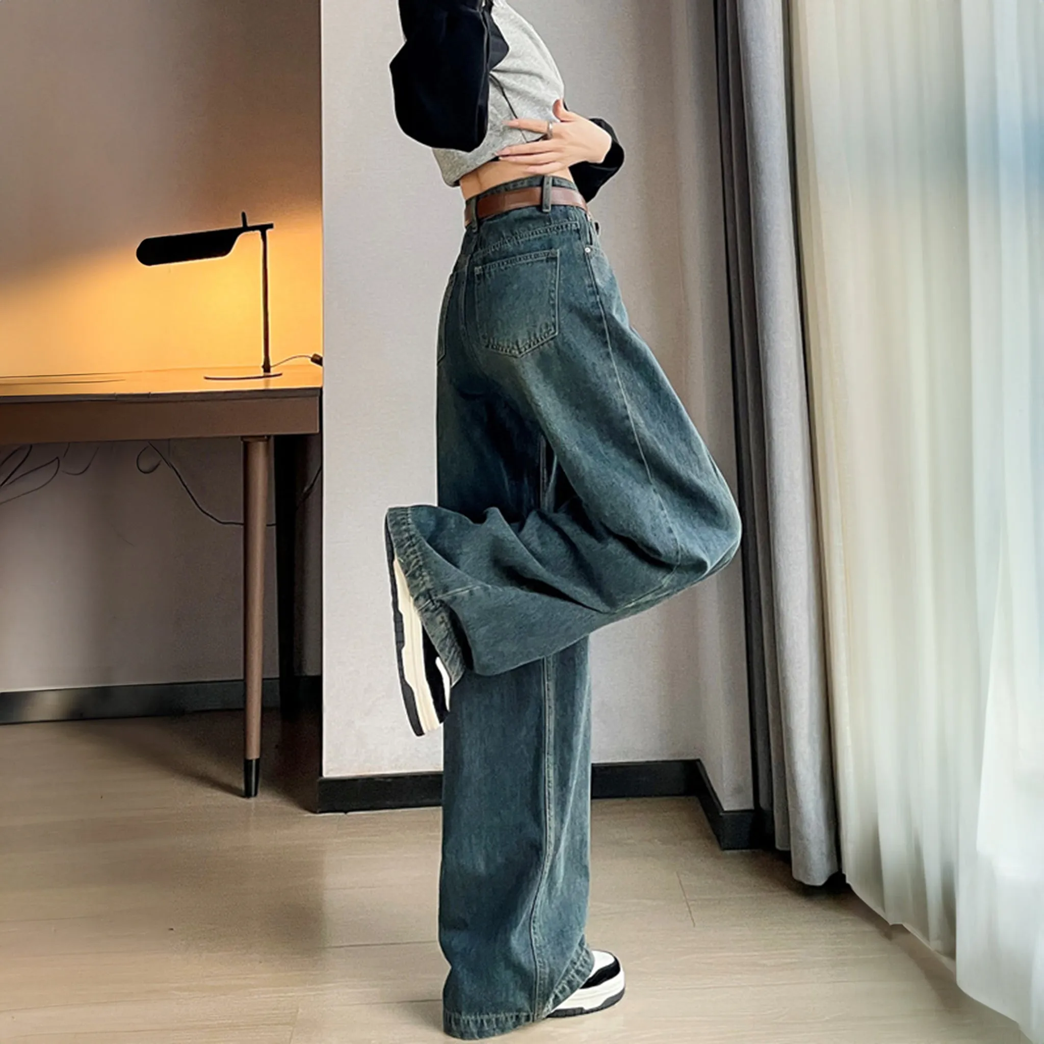 White Cotton Korean baggy pants for women