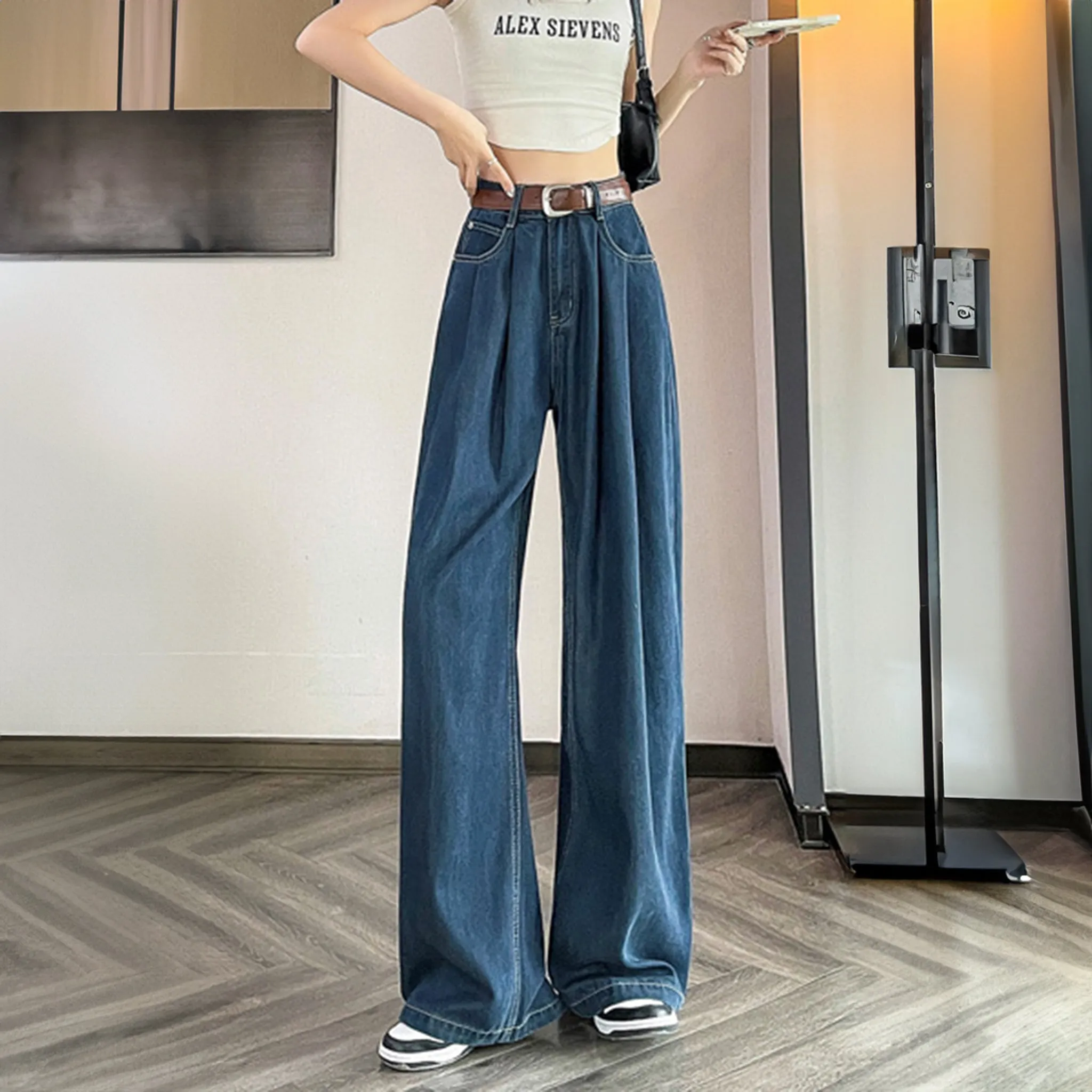 White Cotton Korean baggy pants for women