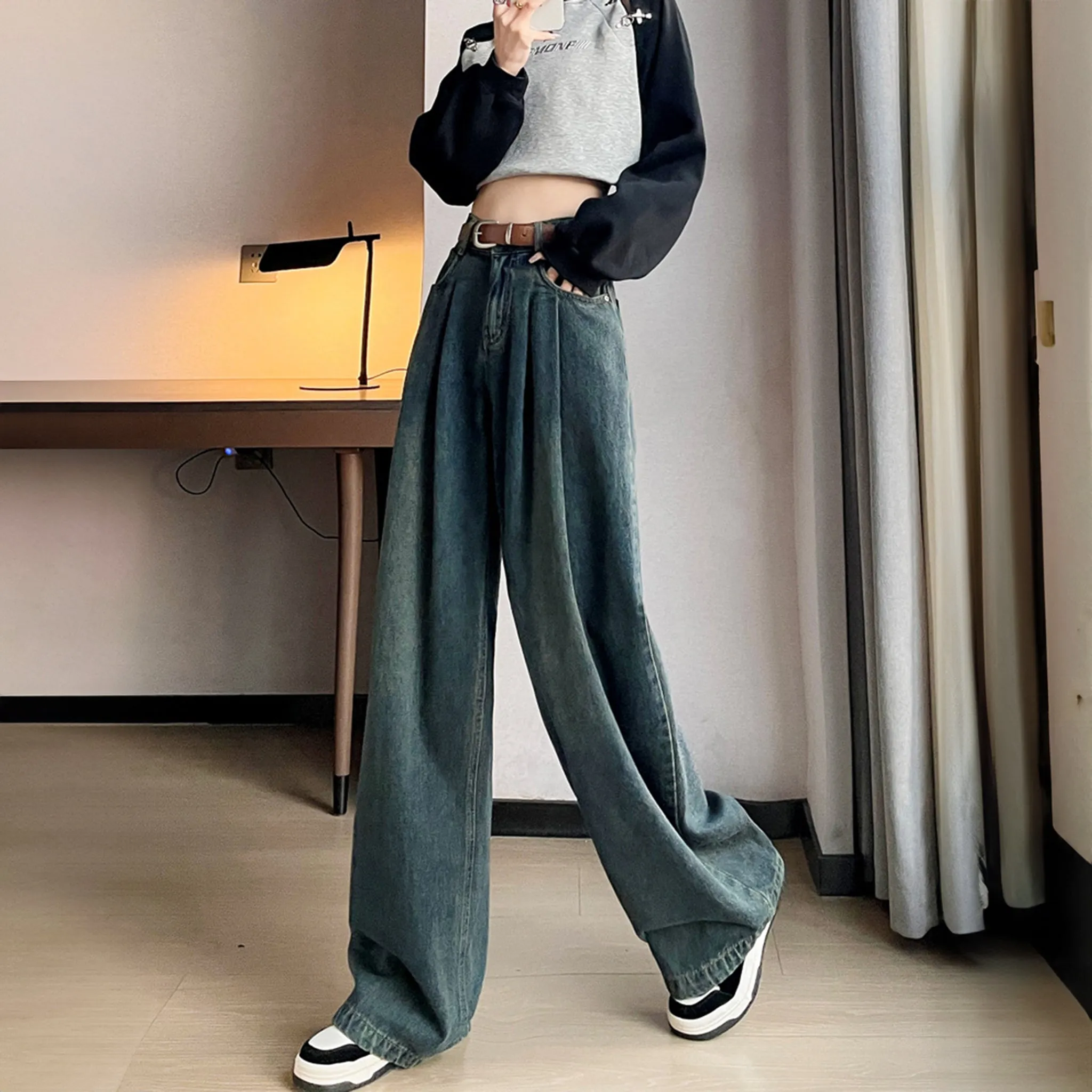 White Cotton Korean baggy pants for women