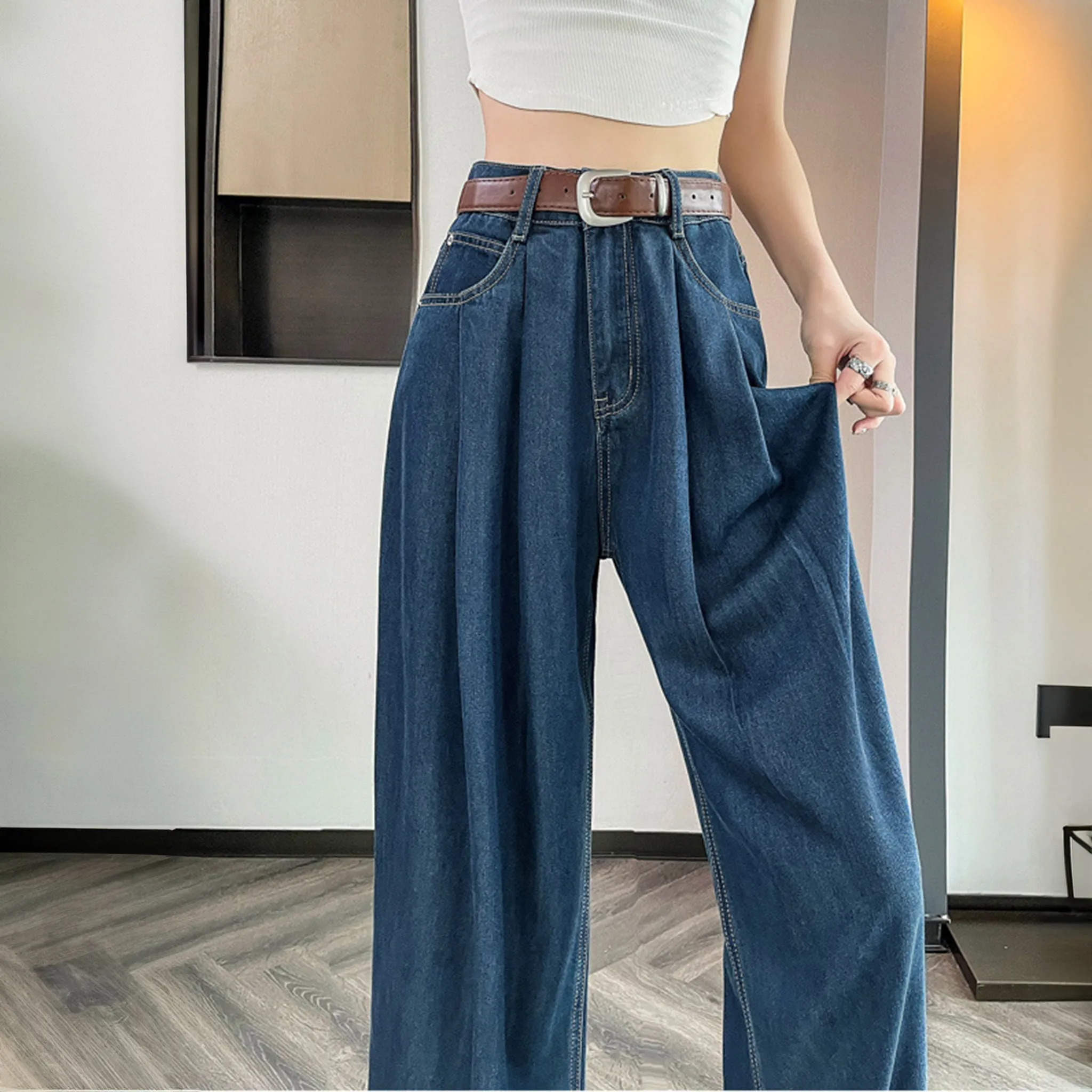 White Cotton Korean baggy pants for women