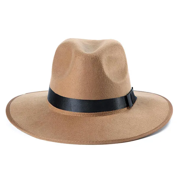 Women ladies Cotton Blend Jazz Felt Fedora Cap Wide Brim Bowler Trilby Panama Hat