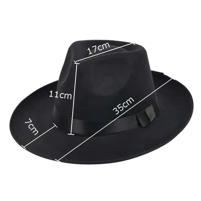 Women ladies Cotton Blend Jazz Felt Fedora Cap Wide Brim Bowler Trilby Panama Hat