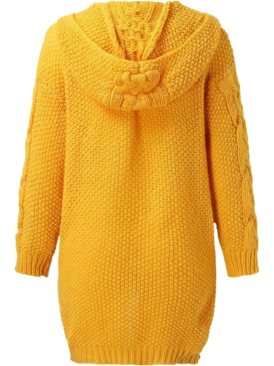 Women's Cozy Cable Knit Hooded Cardigan Coat