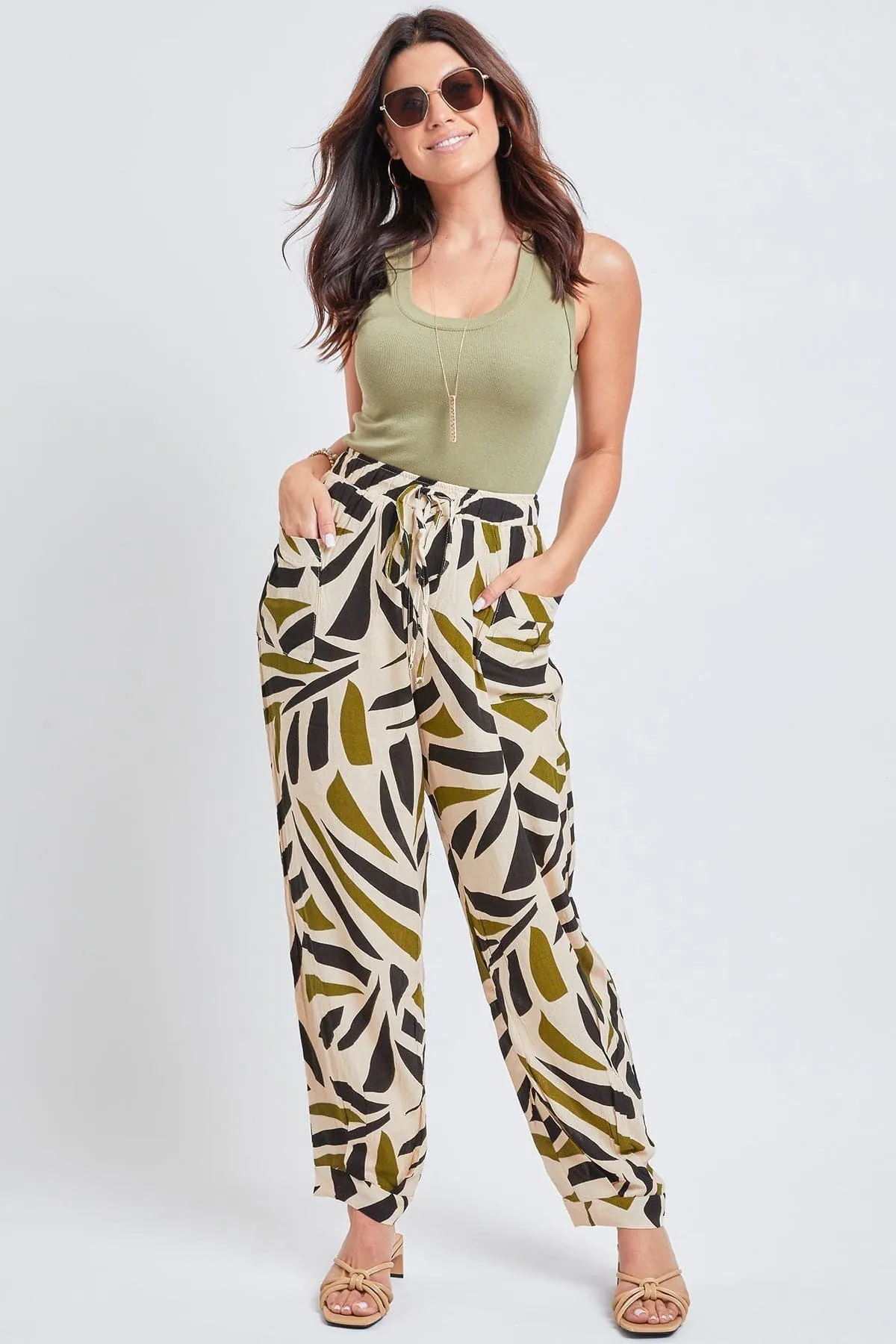 Women's Drawstring Wide Jogger Pant With Pleated Hem Lifestyle Collection