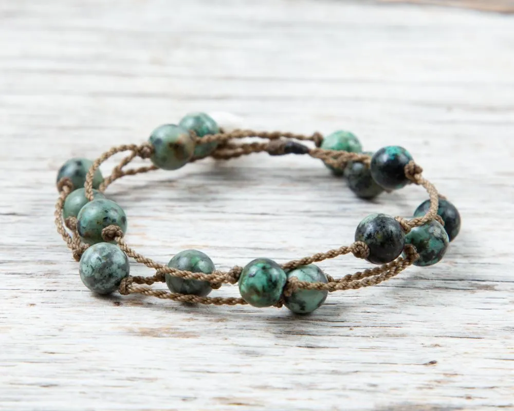 Wrap-1031-African Turquoise Round Medium