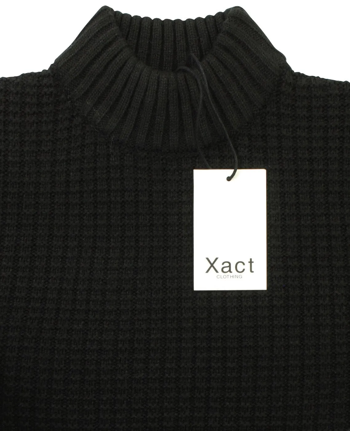 Xact Mens Textured Knit Turtle Neck Jumper